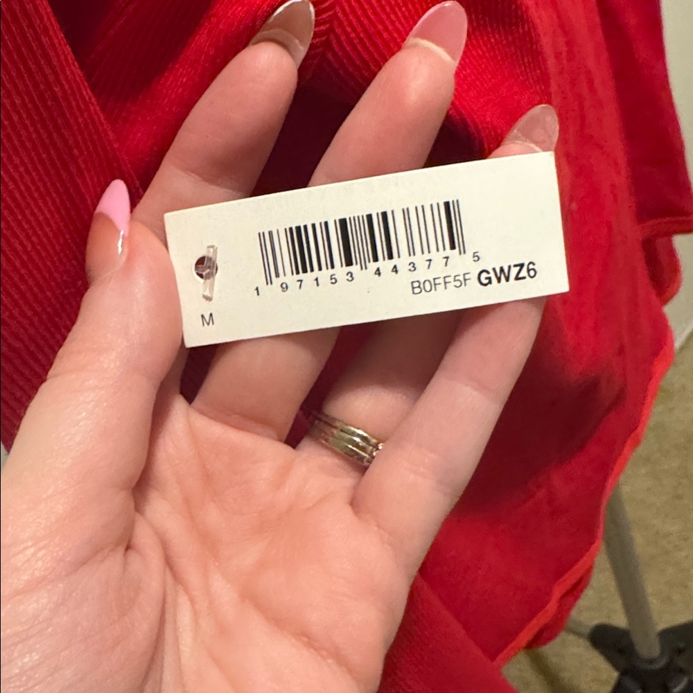 Amazon essentials Red Button-Front Cardigan with … - image 6